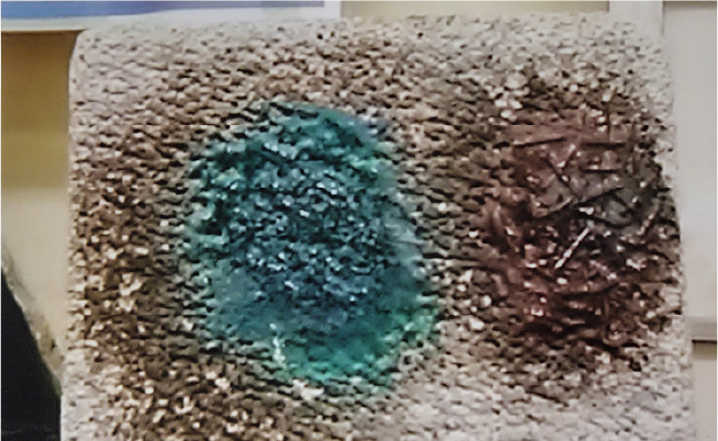 着色接着材・透明がカラーグラスに2